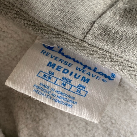 CHAMPION classic grey reverse weave hoodie sweatshirt - Picture 6 of 6